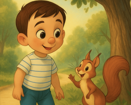 Vintage storybook art style example